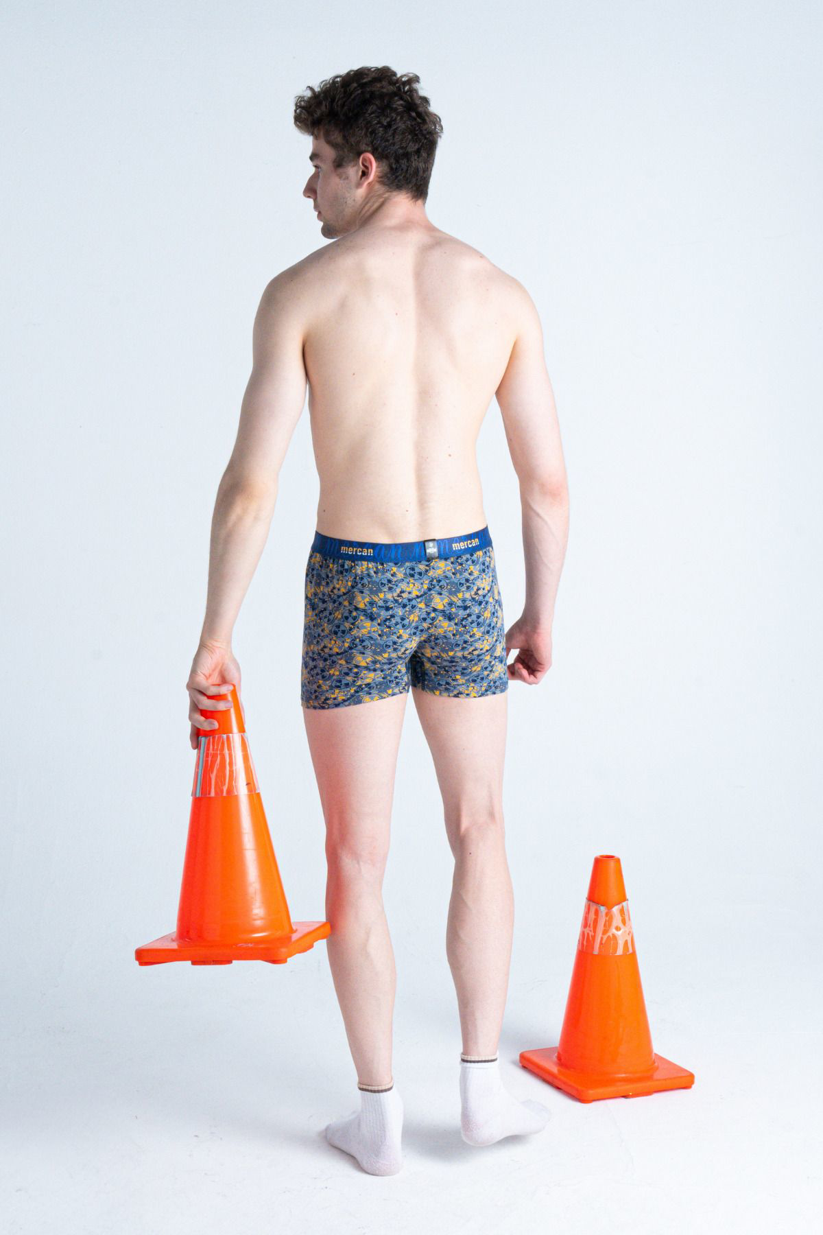 Mercan Desenli Likralı Pamuklu Esnek Baskılı Erkek Boxer - Danger