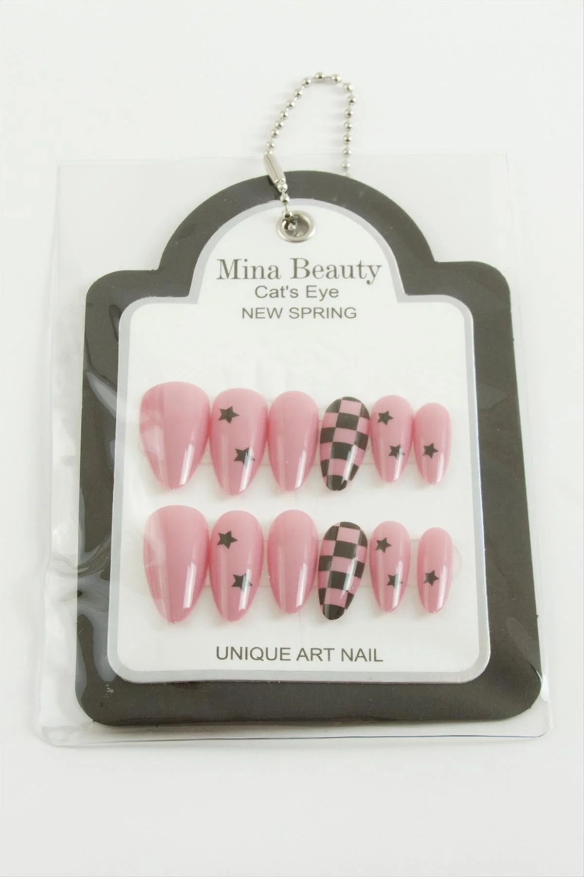 Desenli Mina Beauty Kedi Gözü Takma Tırnak