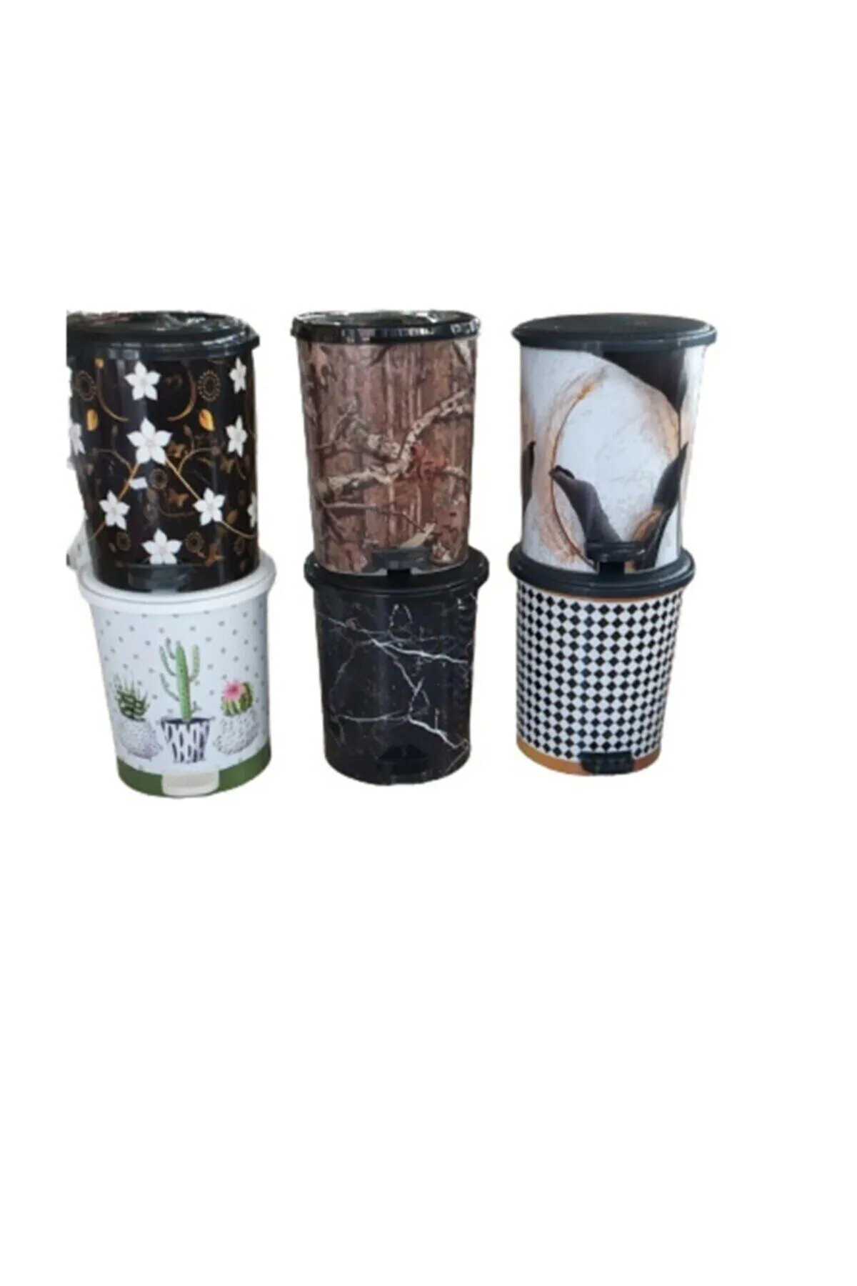 Just Cheap Store Desenli Pedalli Çöp Kovasi No:3 Mrd153
