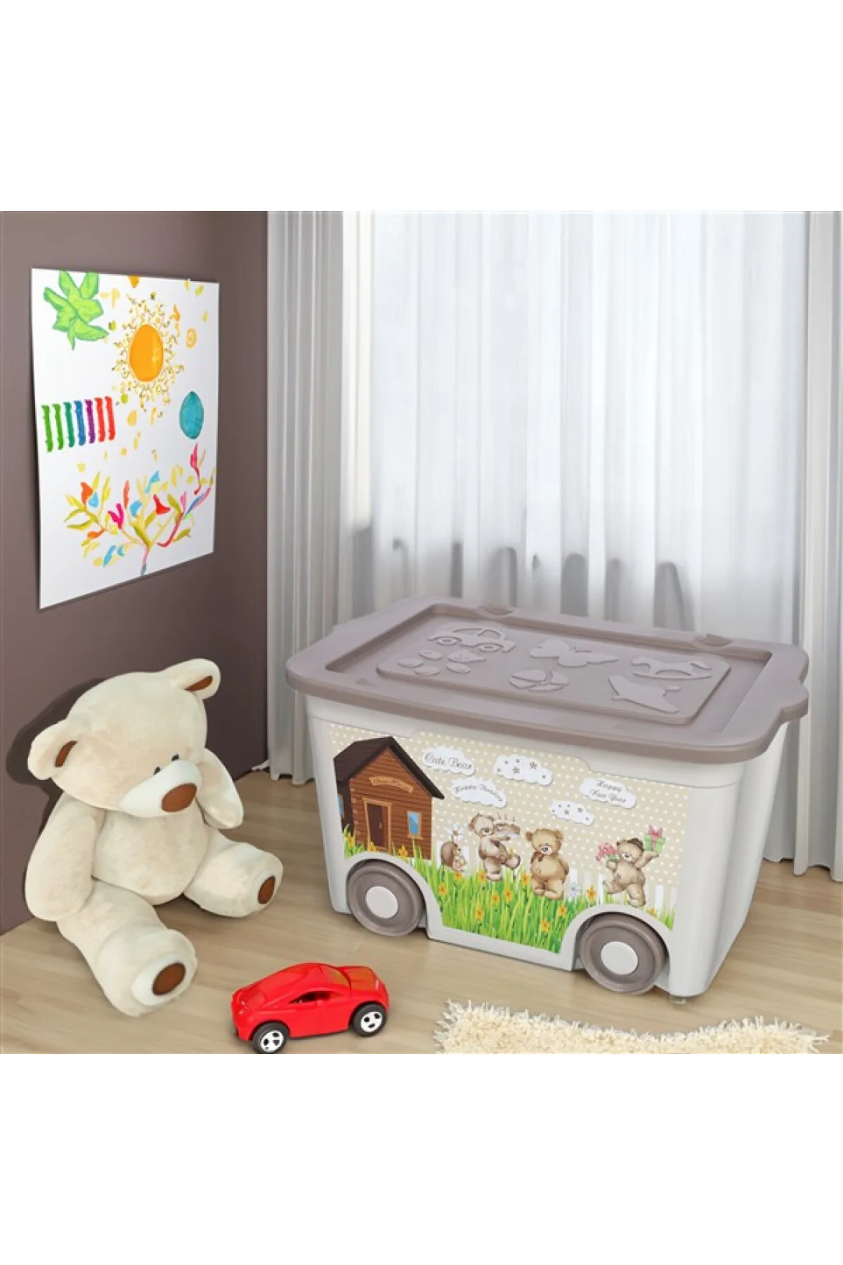 DESENLİ TEKERLEKLİ OYUNCAK KUTUSU (55 LT)