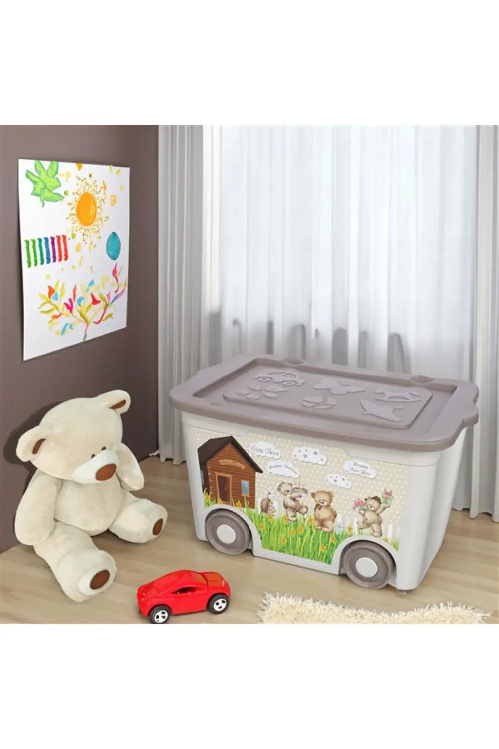 DESENLİ TEKERLEKLİ OYUNCAK KUTUSU (55 LT)