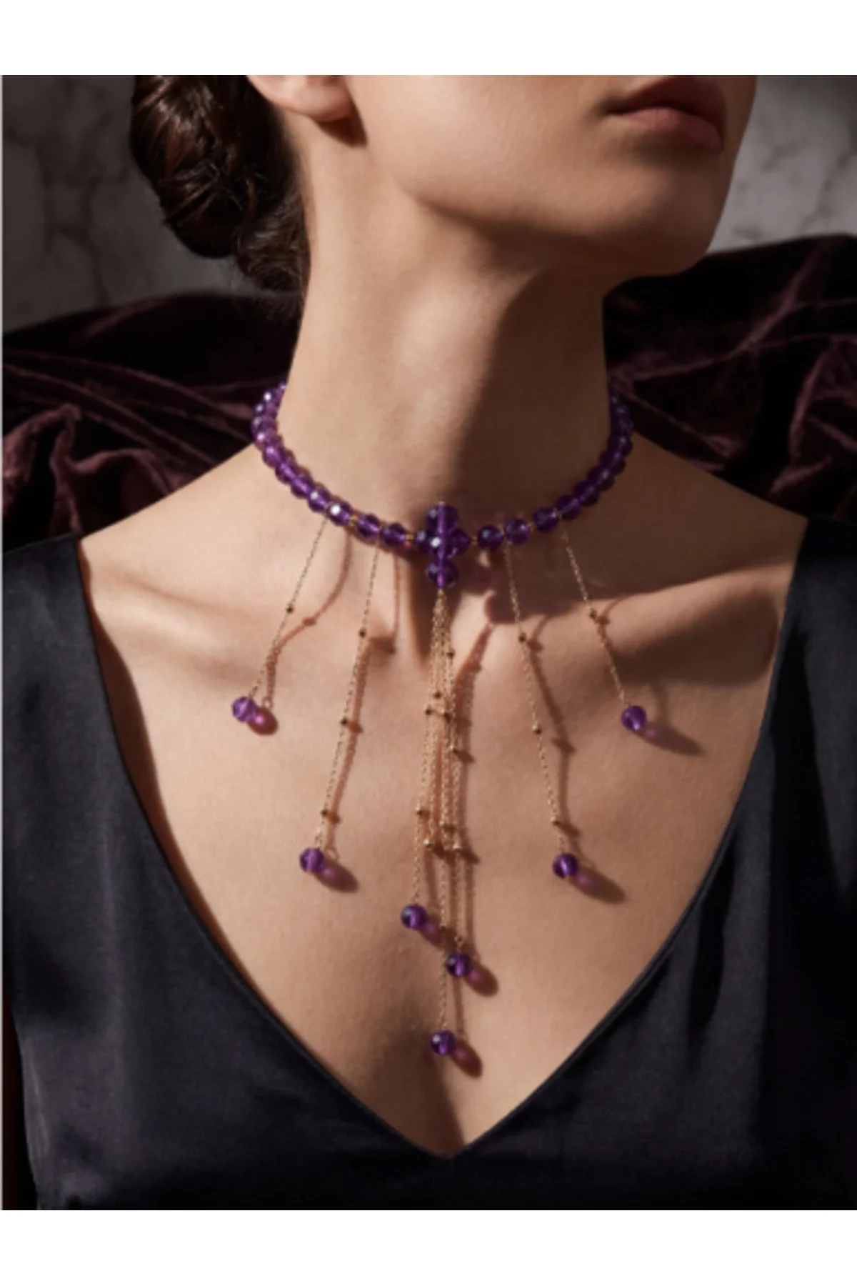 Design Jewelry Mor Kristal Kolye Design Jewelry Mor Kristal Kolye