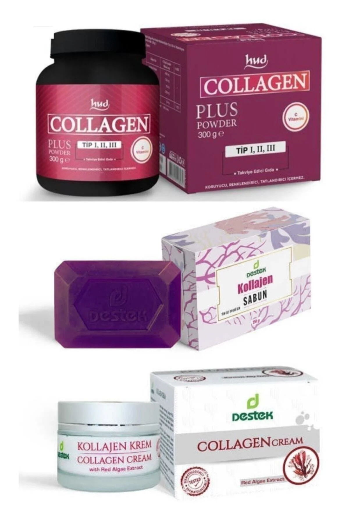 Destek 3'lü Kolajen Seti Collagen Plus 300 Gr + Destek Collagen K