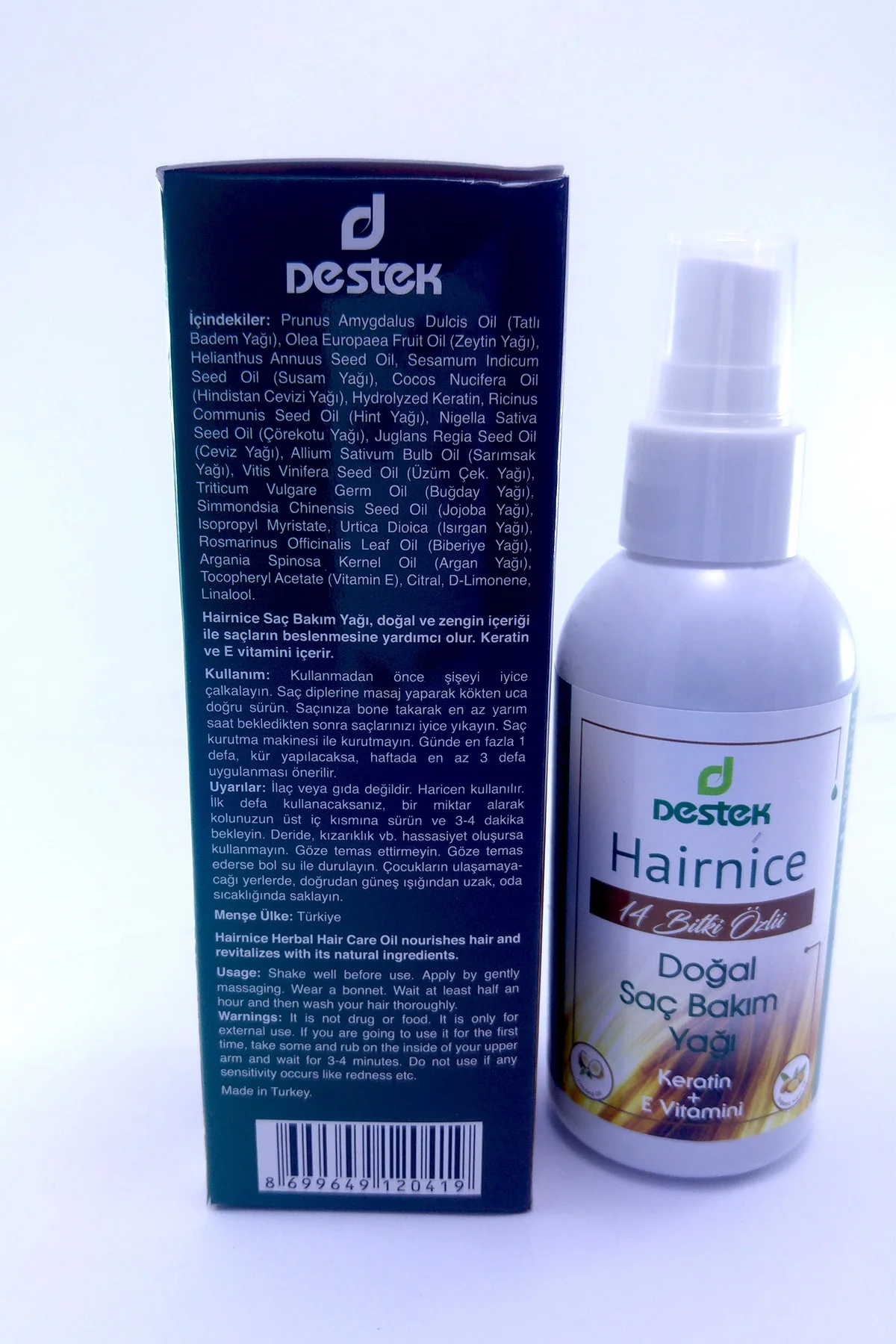 Destek Biotin Şampuan 330 ml Ve Hairnice Saç Bakım Yağı 150 ml