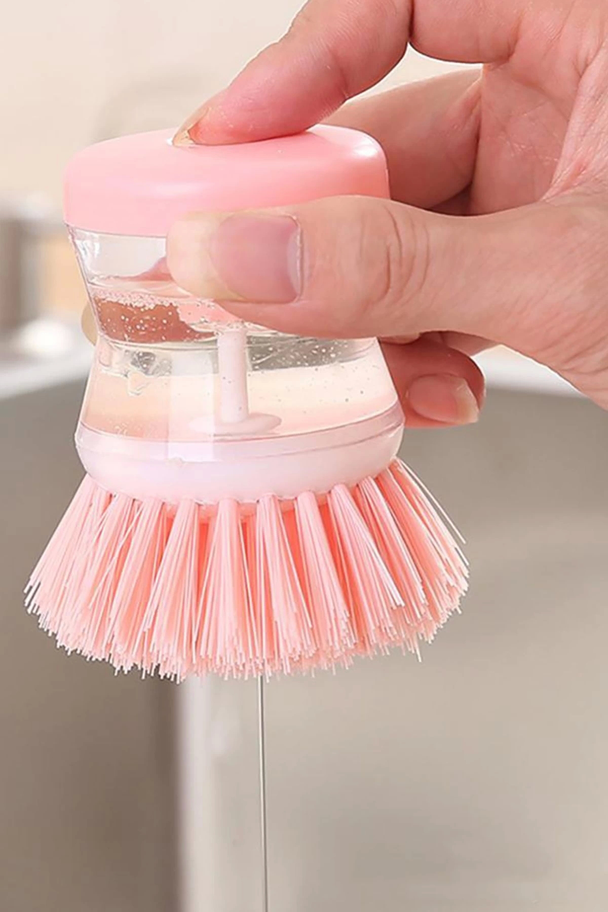 Deterjan Hazneli Bulaşık Yıkama Fırçası – Sıvı Sabun Hazneli Bula