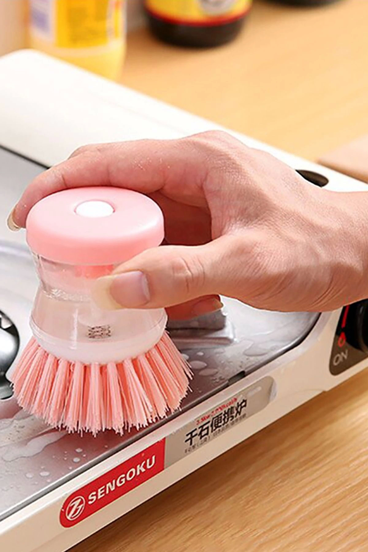 Deterjan Hazneli Bulaşık Yıkama Fırçası – Sıvı Sabun Hazneli Bula