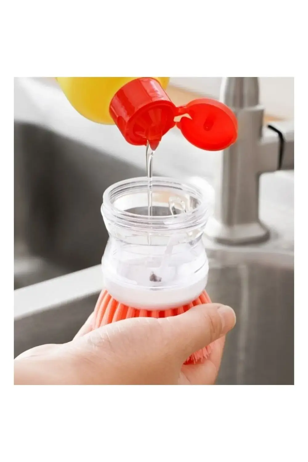 Deterjan Hazneli Bulaşık Yıkama Fırçası