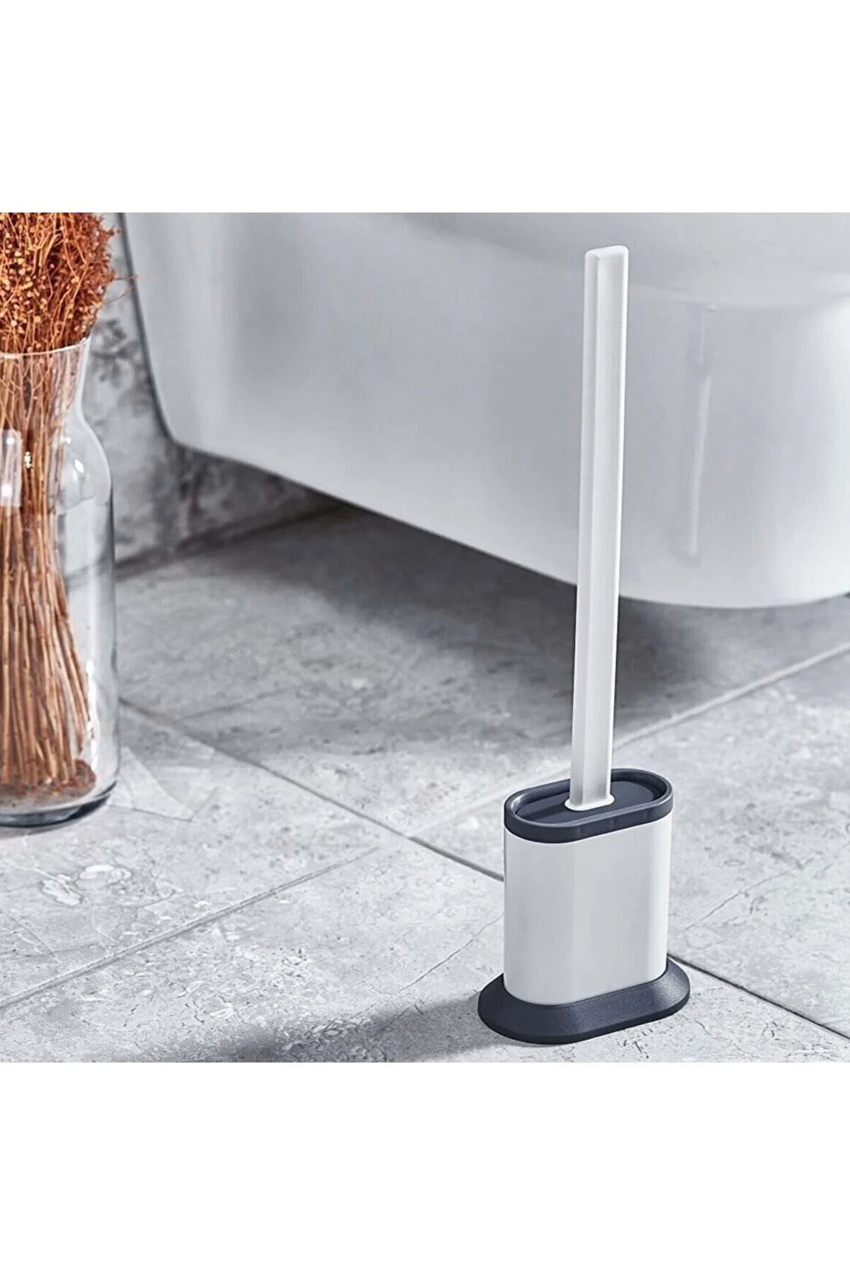 Deterjan Hazneli Esnek Klozet Temizleme Fırçası, , Silikon Uçlu T