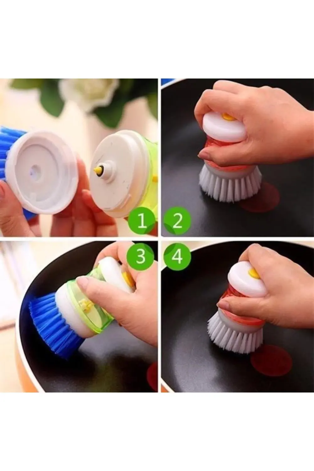 ® Deterjan Hazneli Kolay Bulaşık Yıkama Fırçası Bulaşık Sünger