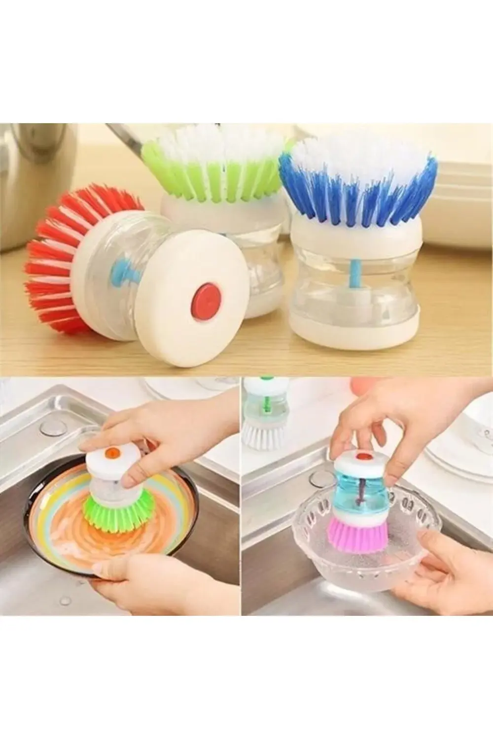 ® Deterjan Hazneli Kolay Bulaşık Yıkama Fırçası Bulaşık Sünger