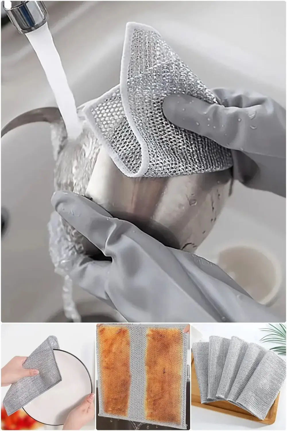 Deterjan Hazneli Kolay Bulaşık Yıkama Lavabo Tezgah Tabak Tencere