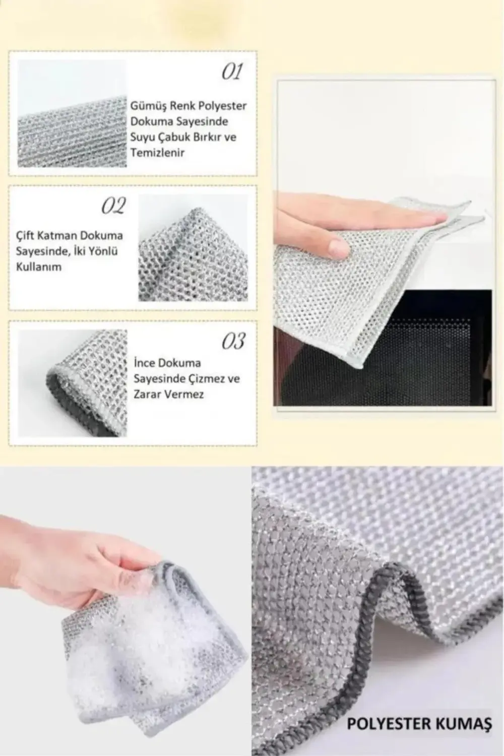 Deterjan Hazneli Kolay Bulaşık Yıkama Lavabo Tezgah Tabak Tencere