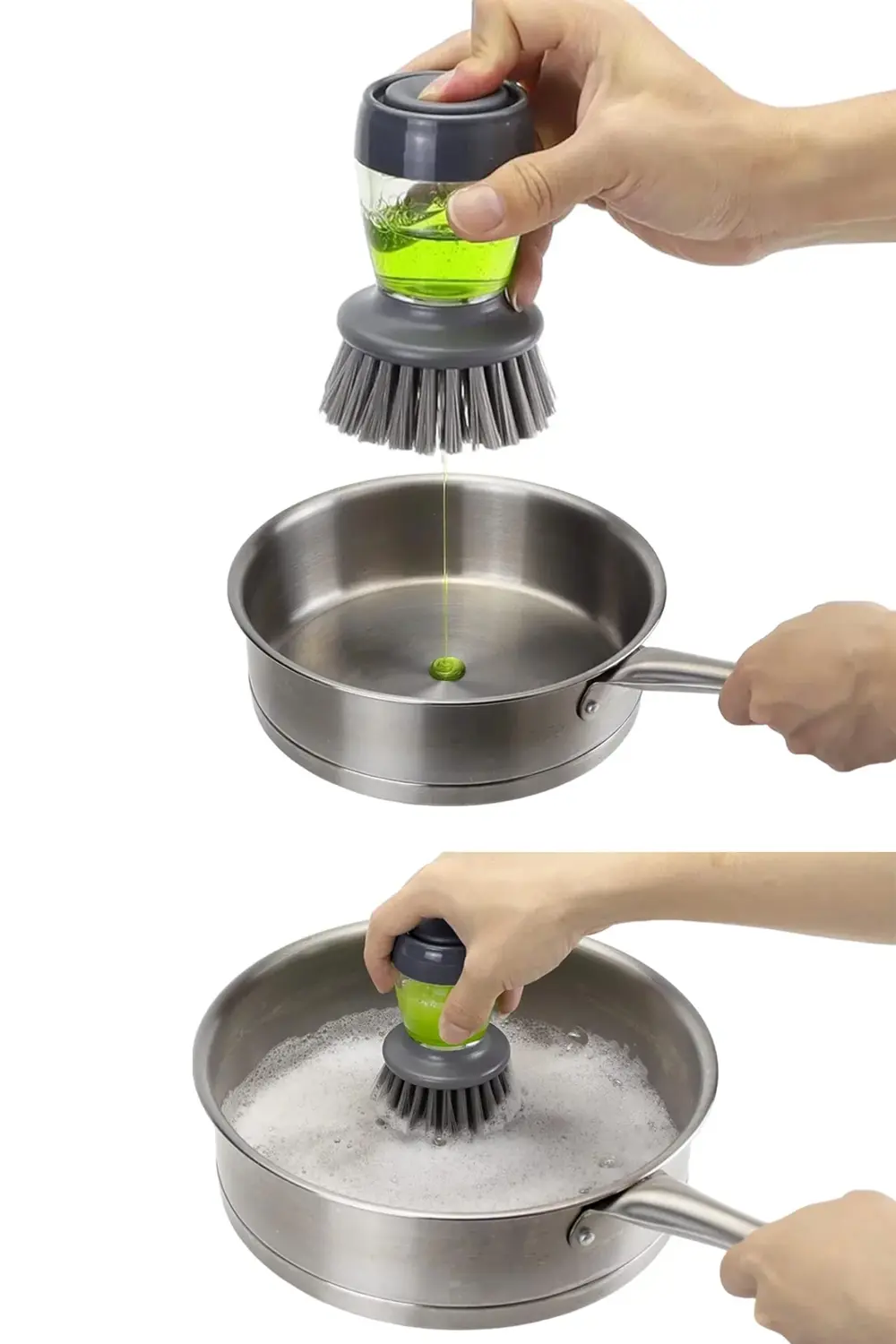 Deterjan Hazneli Kolay Bulaşık Yıkama Temizleme Fırçası Bulaşık S