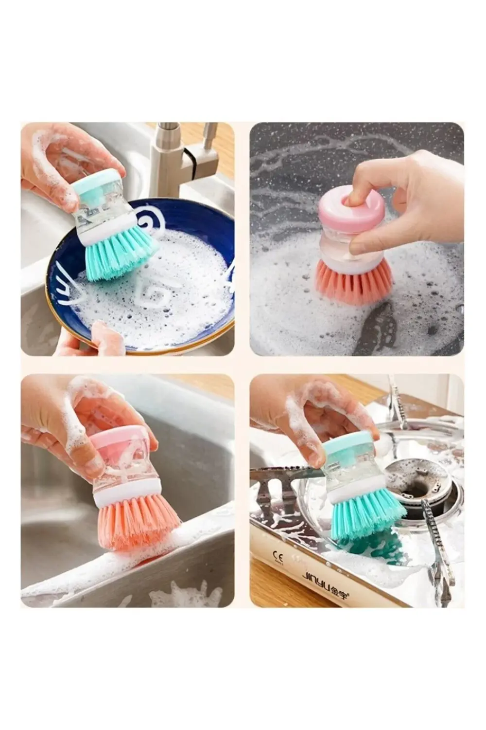 Deterjan Hazneli Kullanışlı Bulanık Fırçası Butonlu Pratik Kullan