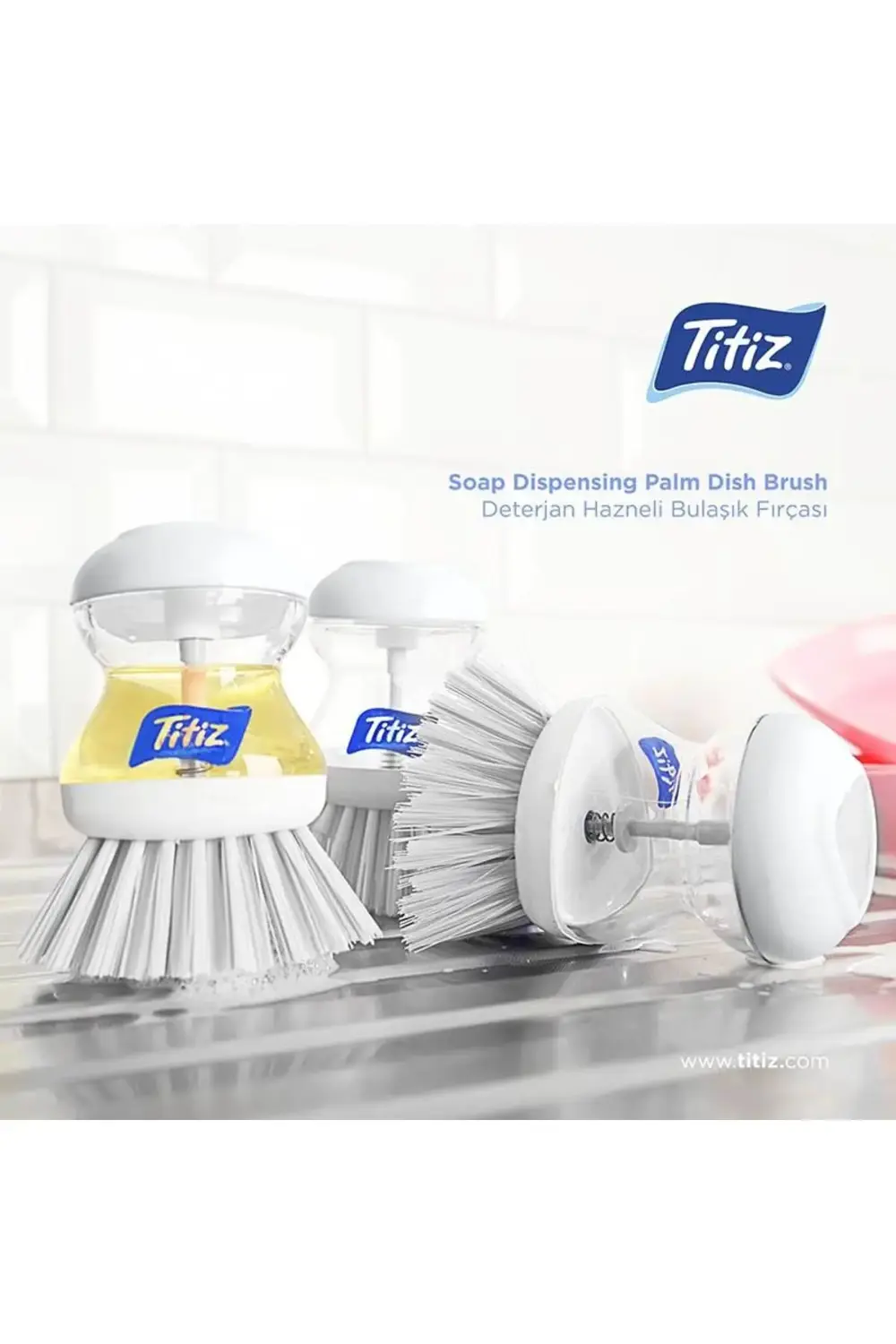 Deterjan Su Hazneli Pratik Bulaşık Fırçası, Deterjan Hazneli Fırç