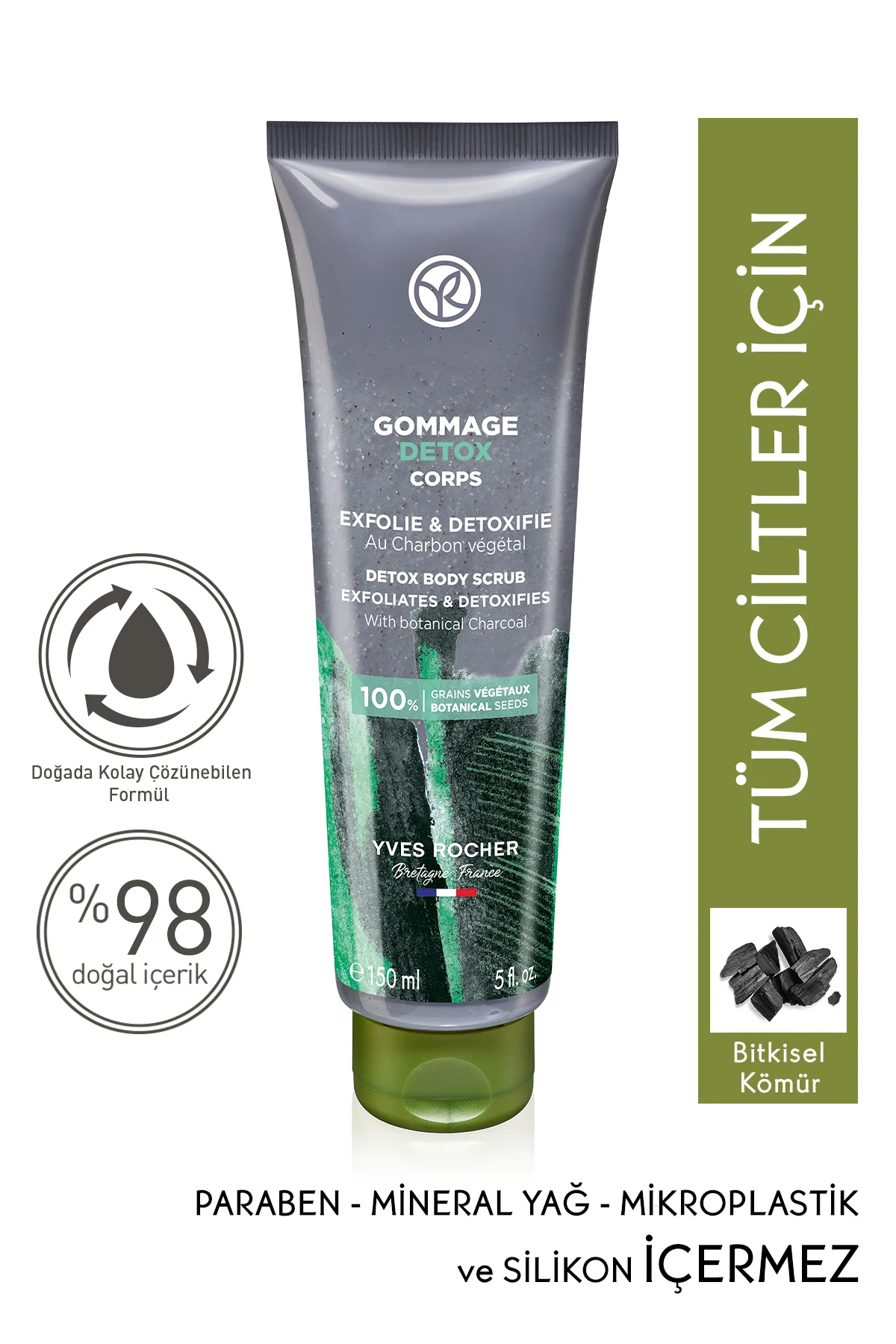 Detoks Etkili Arındırıcı Vücut Peelingi - Kömür-150 ml SKT 07/202