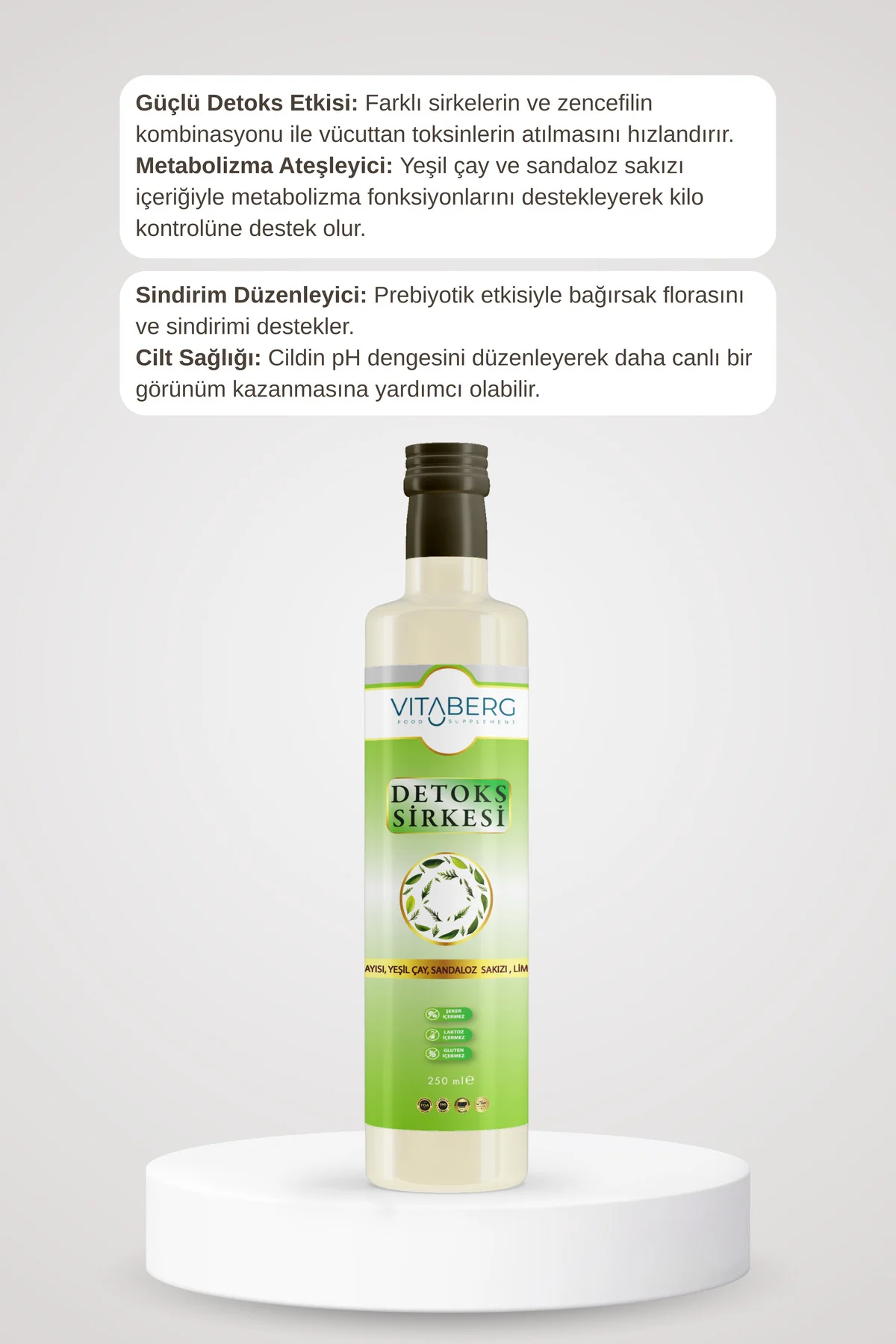 Detoks Sirkesi | Kayısı, Yeşil Çay ve Bitkisel Ekstrakt İçeren Ka