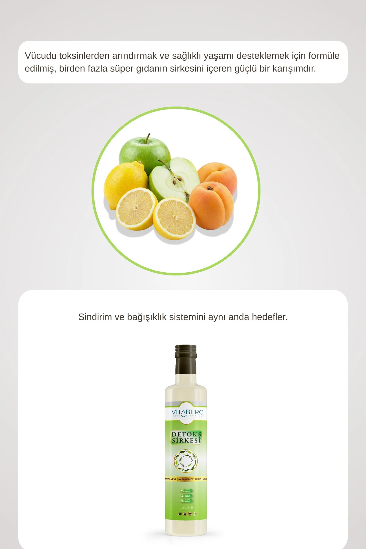 Detoks Sirkesi | Kayısı, Yeşil Çay ve Bitkisel Ekstrakt İçeren Ka