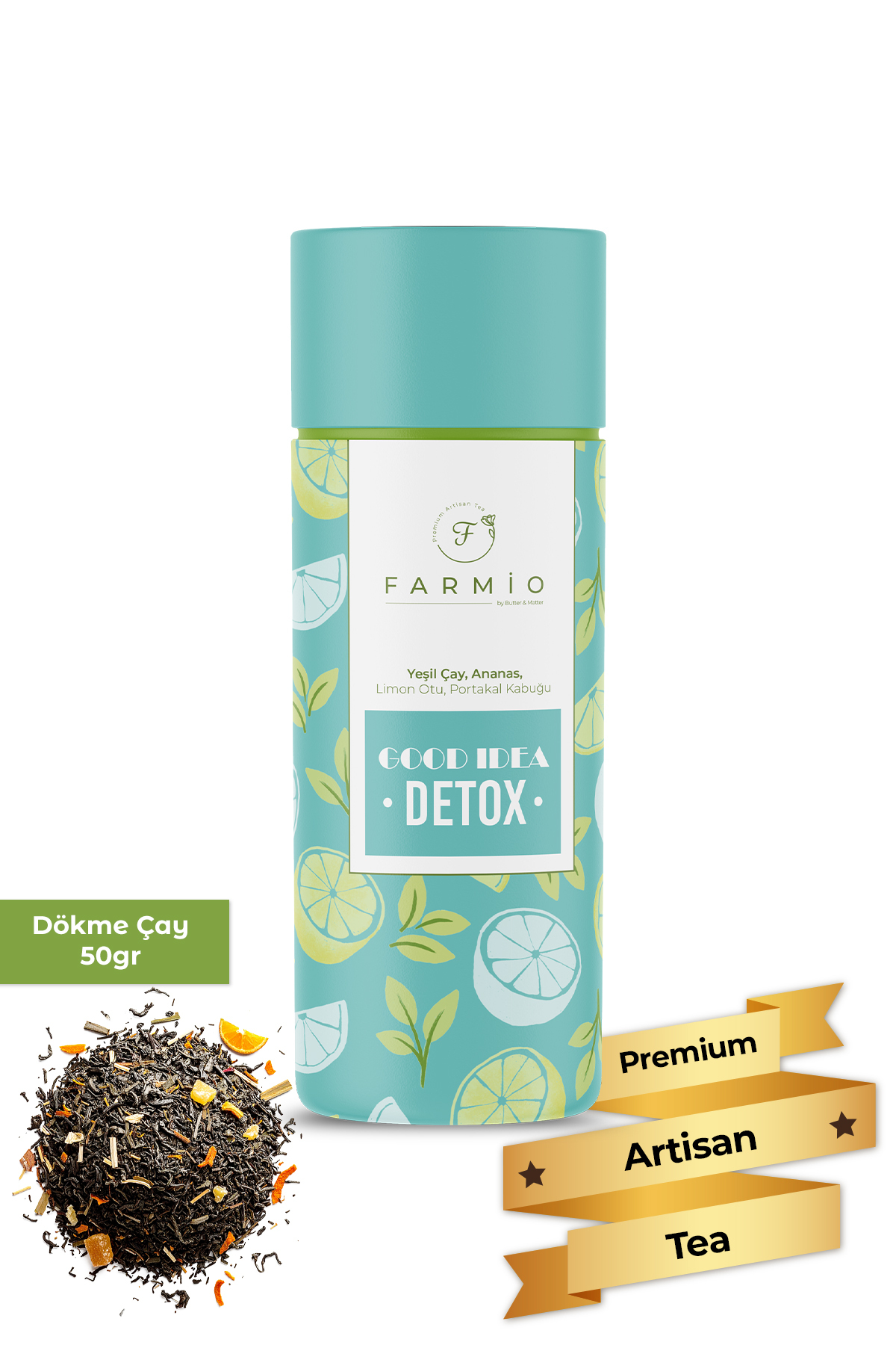 DETOX Çayı – Yeşil Çay, Ananas, Limon, Portakal – 50gr