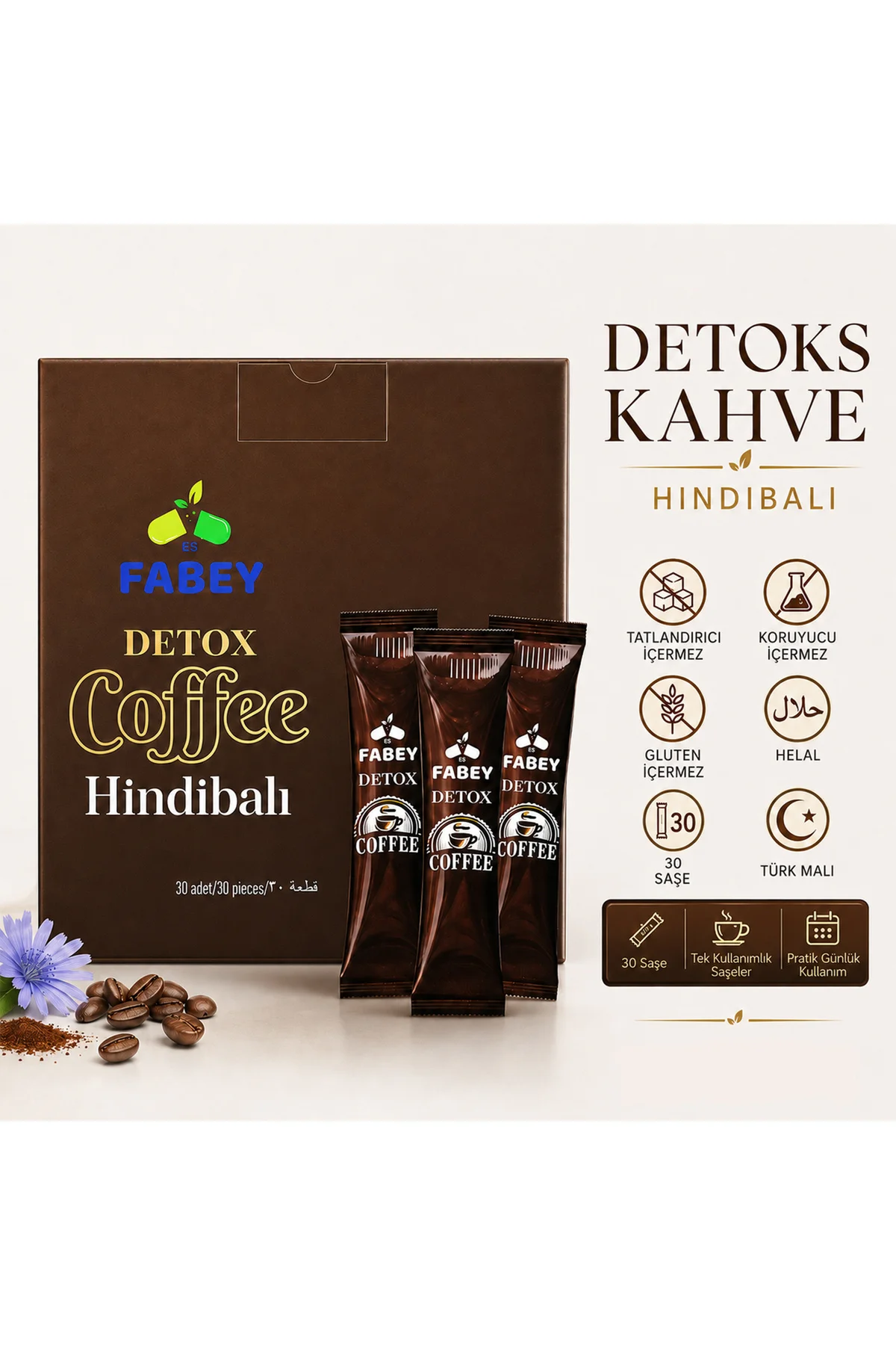 Detox Coffee Hindibalı Kahve 30 Saşe 120 g Detox Coffee Hindibalı Kahve 30 Saşe 120 g
