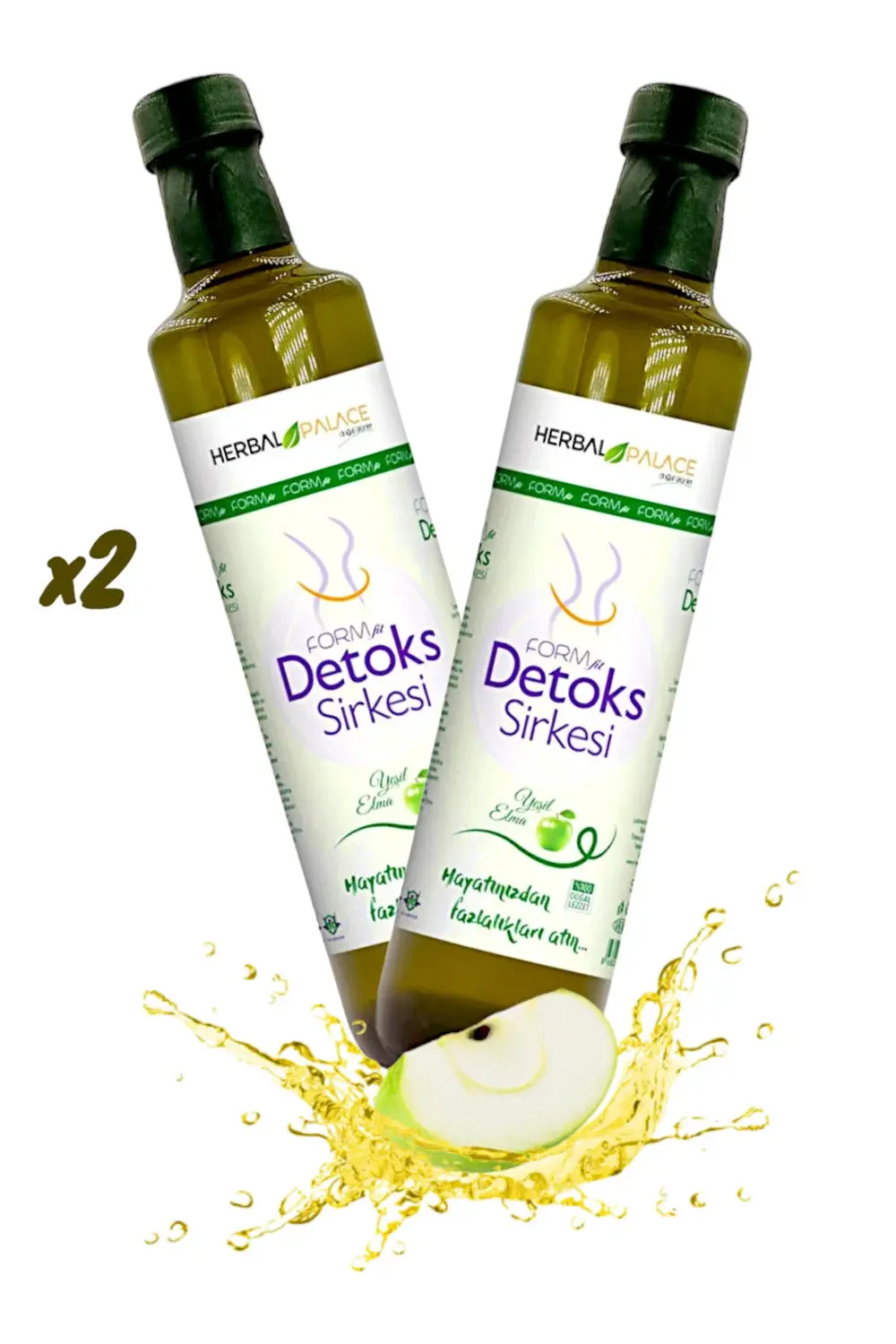 Herbal Palace Detox Sirkesi Yeşil Elma Aromalı Formfit 500 Ml * 2 Adet