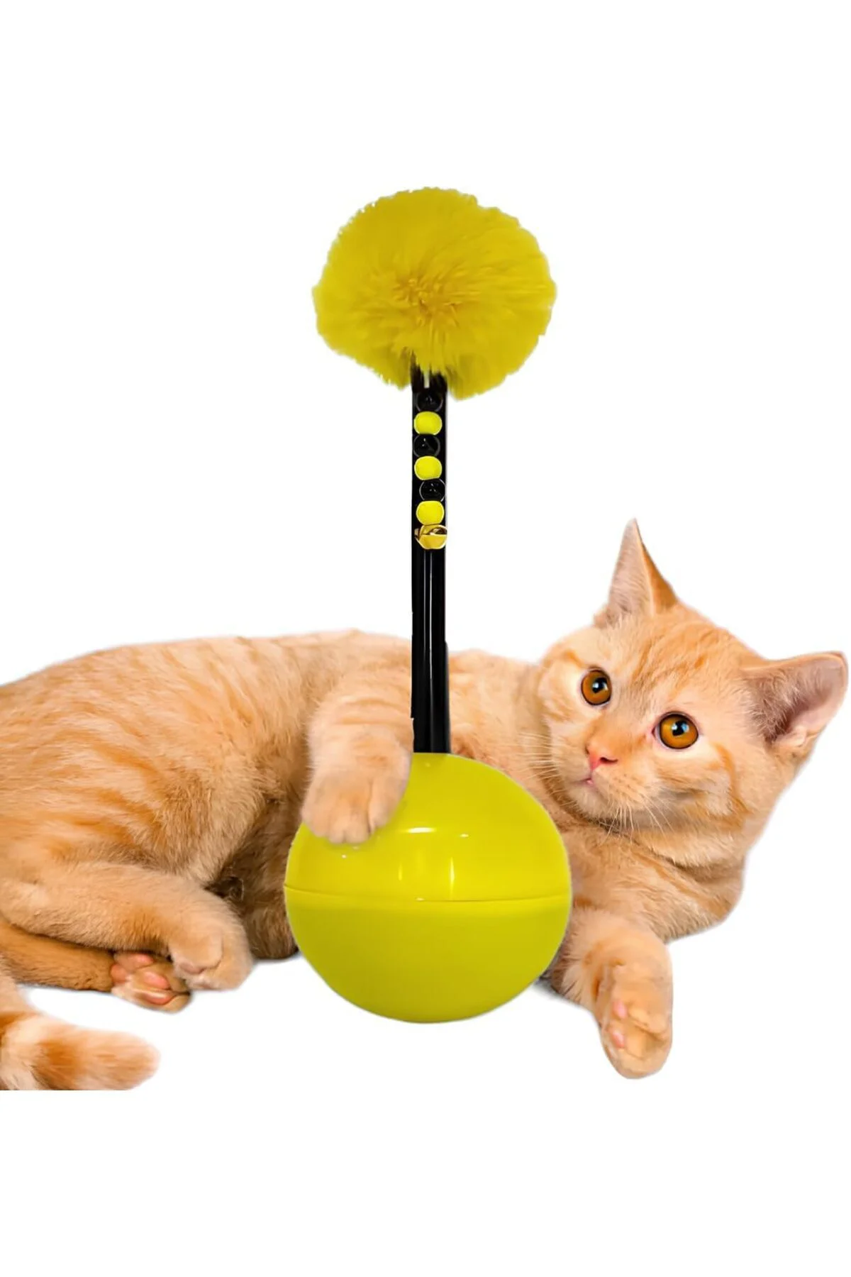 Dev Hacıyatmaz Devrilmeyen Kedi Oyuncağı XXL 33 CM Tüylü Zilli Oy