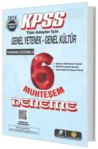 Dev Kadro KPSS Genel Yetenek Genel Kültür Muhteşem 6 Deneme Çözümlü