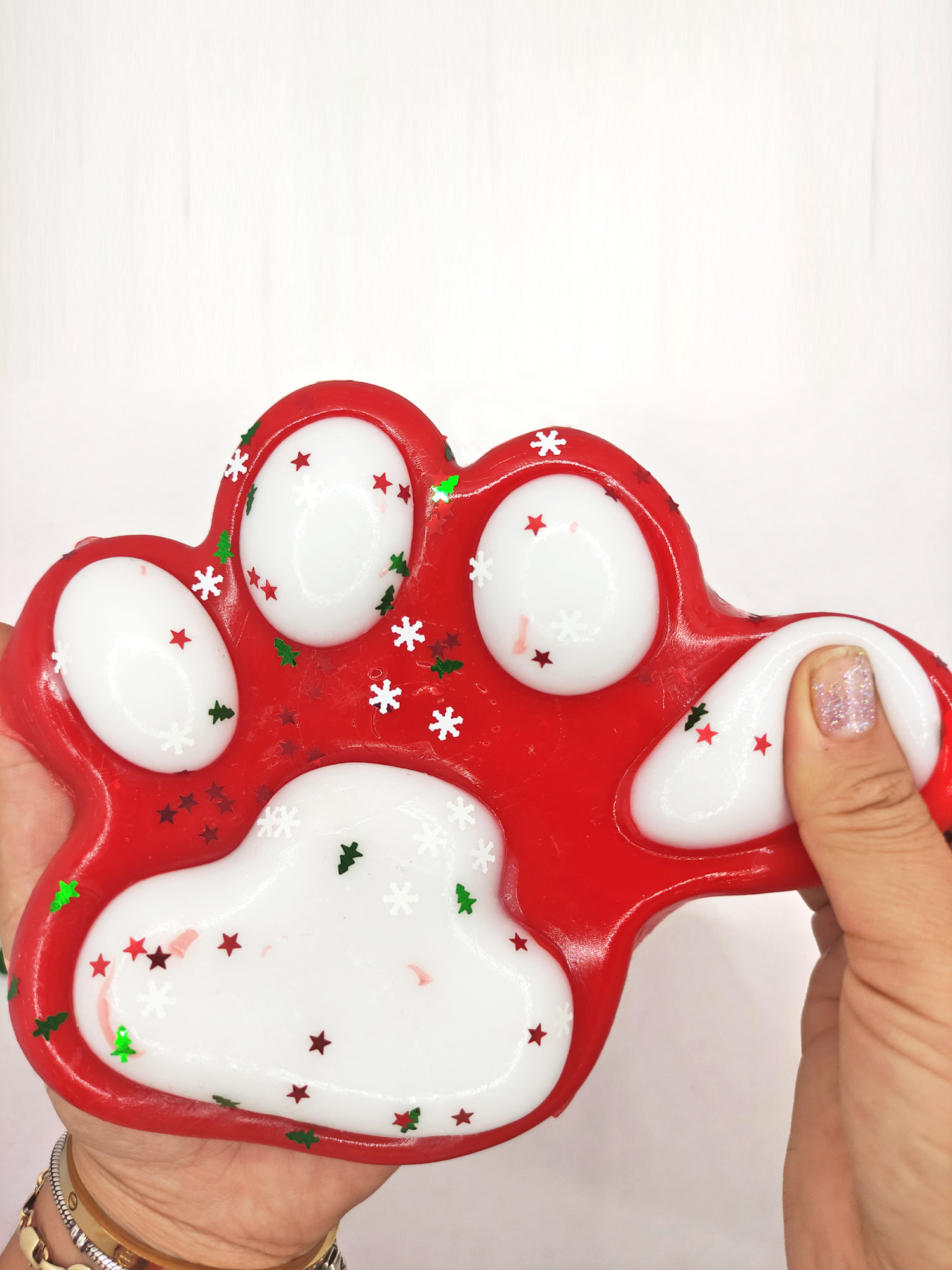 Dev Pati Squishy Taba Squishy Kedi Pati Sıkma 14 cm Pullu Pati Su