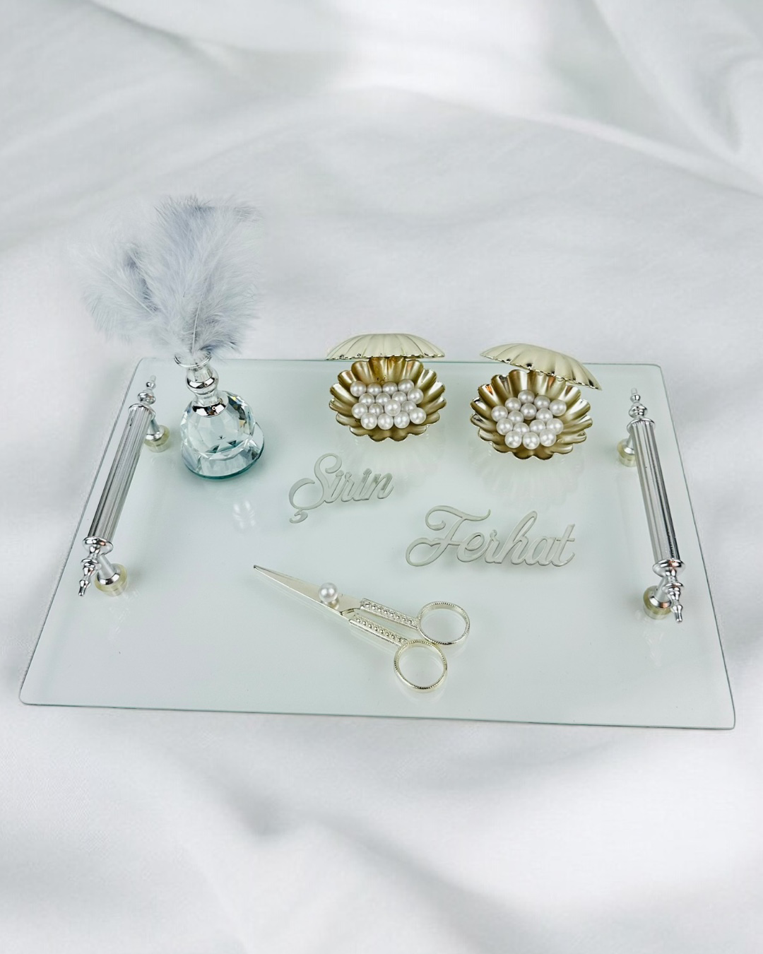 Devotion Gümüş Şeffaf Söz Tepsisi