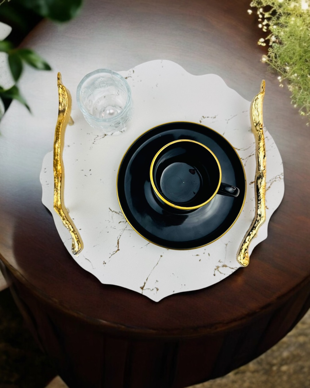 Cyzhome Devotiony Felsefesiyle Gold Polyester Söz Ve Nişan Tepsisi 