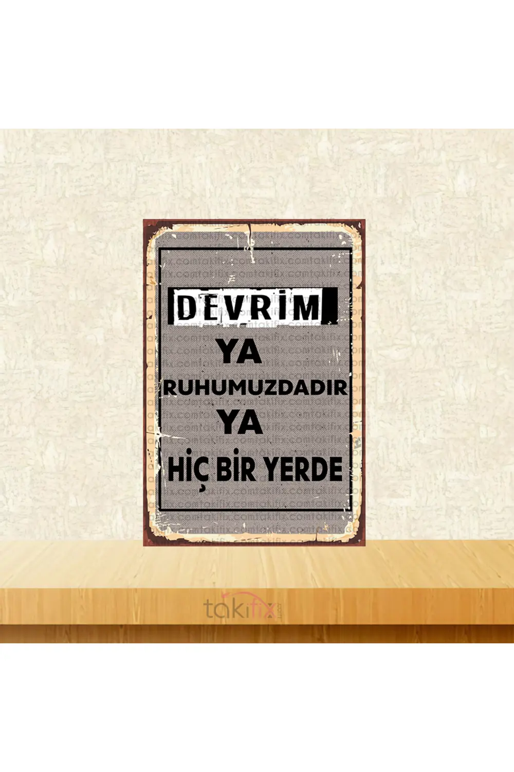 Devrim Ruhumuzdadır 20x30 Cm Retro Ahşap Poster