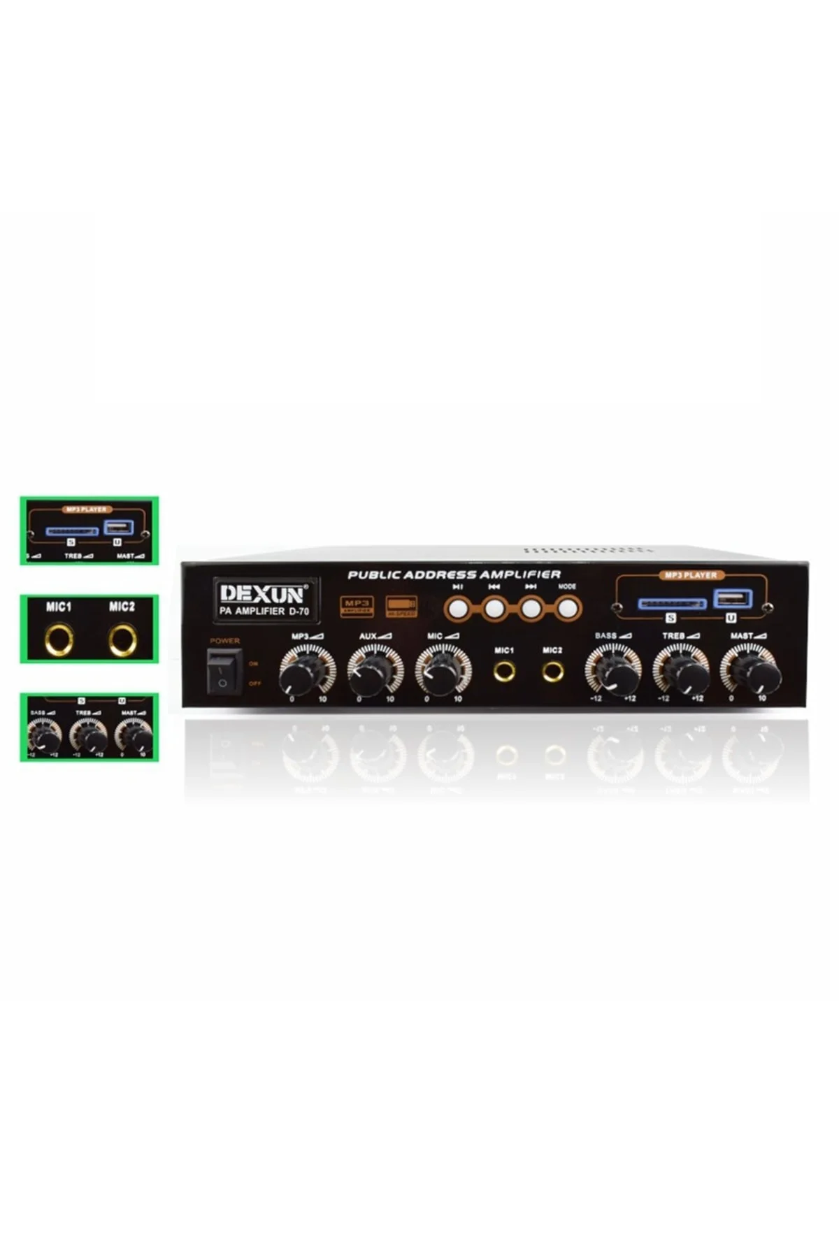 Dexun D-70 60 Watt 100v-70v -4-16 Ohm Usbli Mini Hat Trafolu Anfi Dexun D-70 60 Watt 100v-70v -4-16 Ohm Usbli Mini Hat Trafolu Anfi - Görsel 2