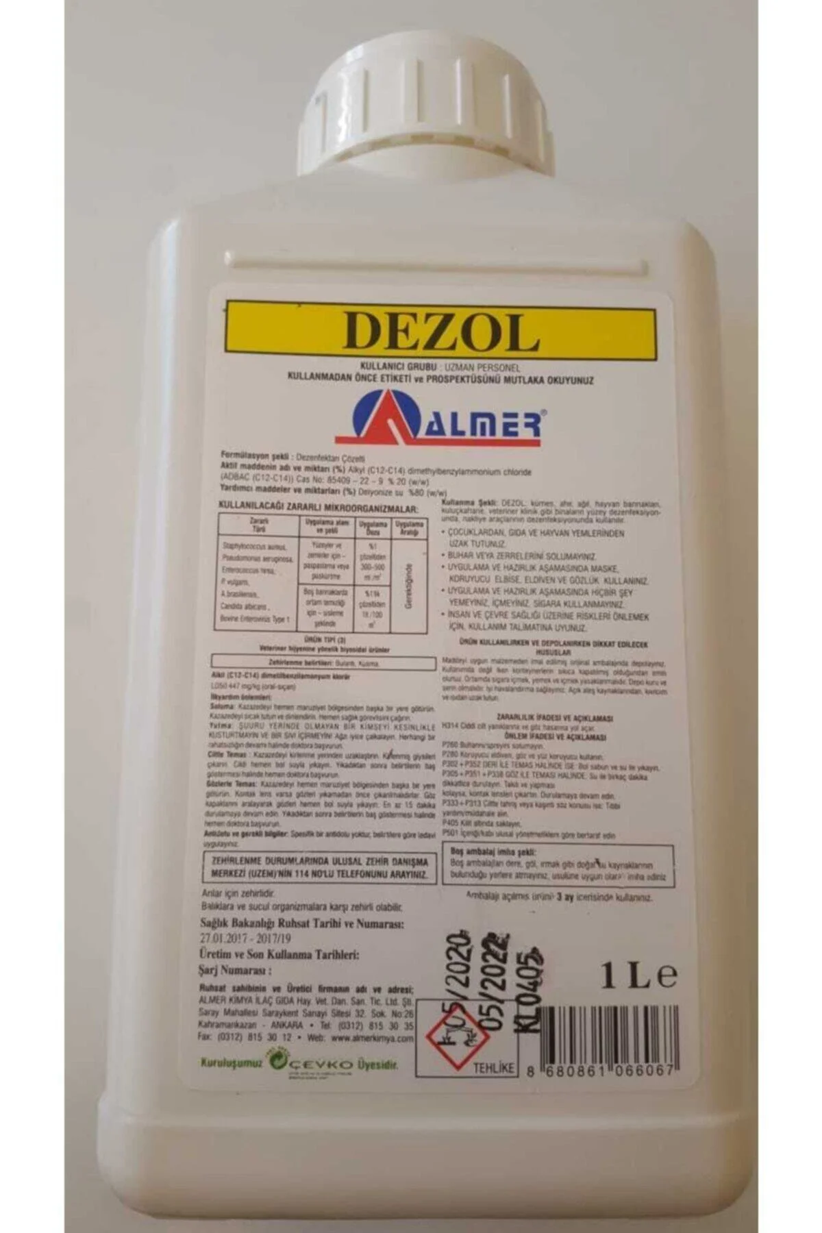 Dezol 1 Litre (bina ,imalathane, Veteriner Klinik, Ahır, Ağıl, Ku