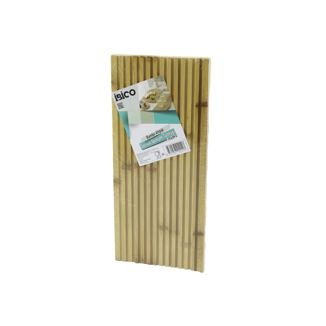D.gen Düz Kanallı Çift Taraf=düz - Kanallı Ahşap Bambu Servis Sunum Tahtası 17 X 39 X 1.5CM