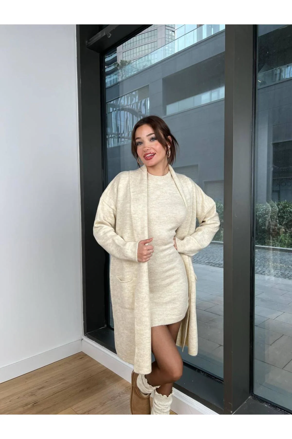 DGNS 2'Lİ ELBİSE&HIRKA TAKIM