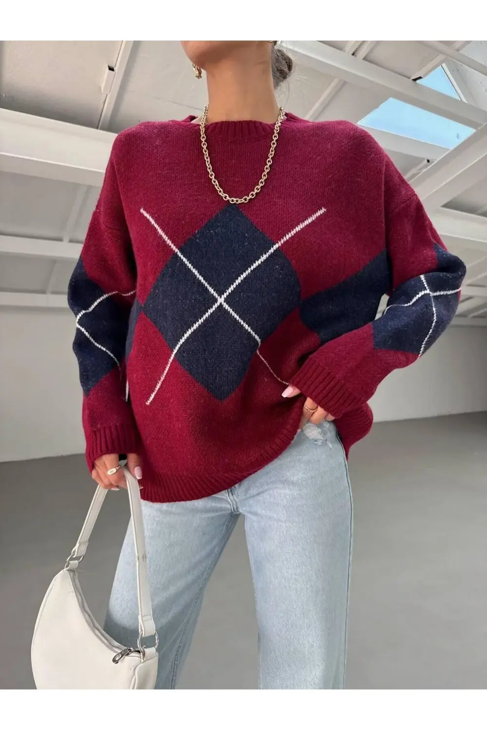 DGN'S BAKLAVA DESENLİ KADIN TRİKO KAZAK