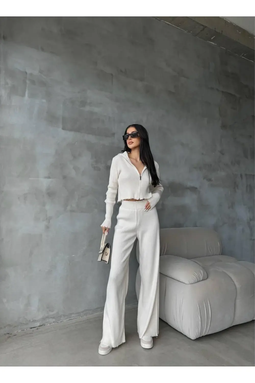 DGN'S FERMUARLI 2'Lİ HIRKA-PANTOLON TAKIM