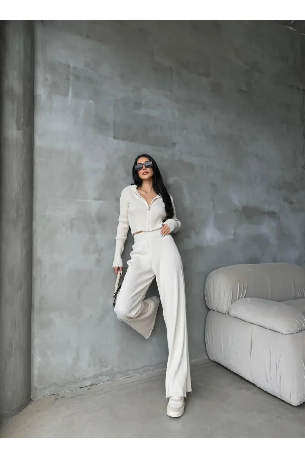 DGN'S FERMUARLI 2'Lİ HIRKA-PANTOLON TAKIM