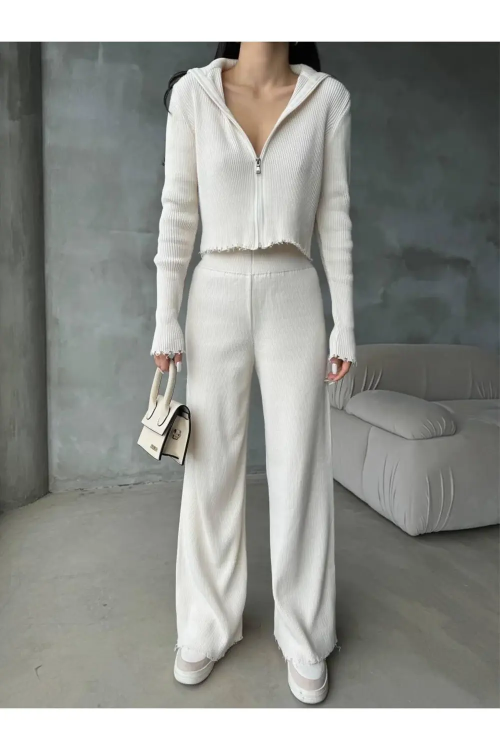 DGN'S FERMUARLI 2'Lİ HIRKA-PANTOLON TAKIM