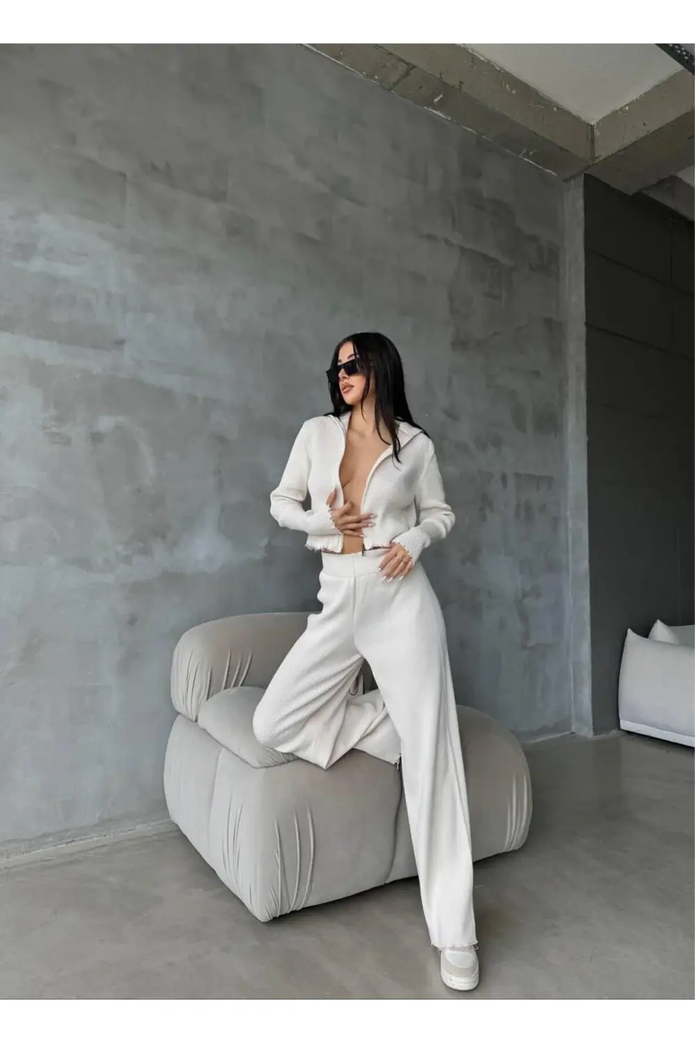 DGN'S FERMUARLI 2'Lİ HIRKA-PANTOLON TAKIM