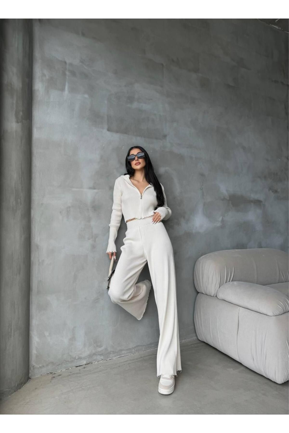 Nzl Tekstil Dgn's Fermuarli 2'Li Hirka-Pantolon Takim