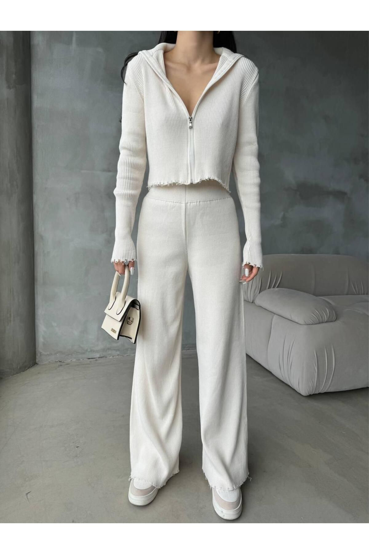 Nzl Tekstil Dgn's Fermuarli 2'Li Hirka-Pantolon Takim