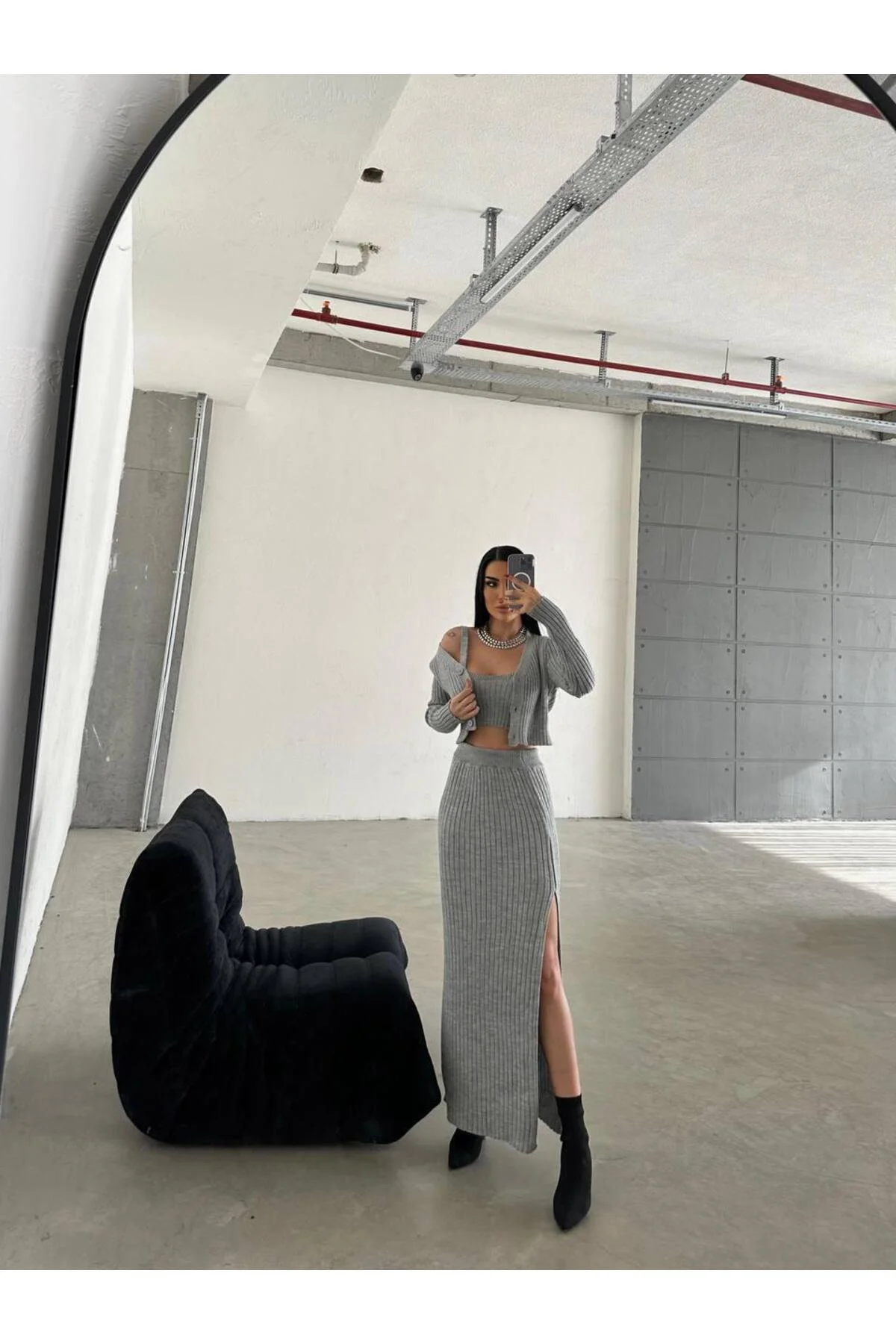Dgn's London Düğme Detaylı Yırtmaçlı Etek-hırka-bluz 3'lü Takım Fiyatı, Yorumları ve Özellikleri