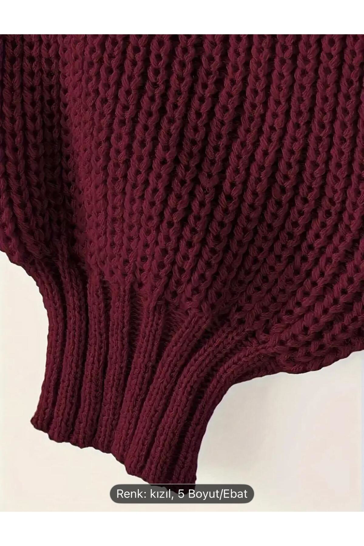 Nzl Tekstil Dgn's Selanik Kalin Örgülü Bisiklet Yaka Balon Kol Görünümlü Kadi