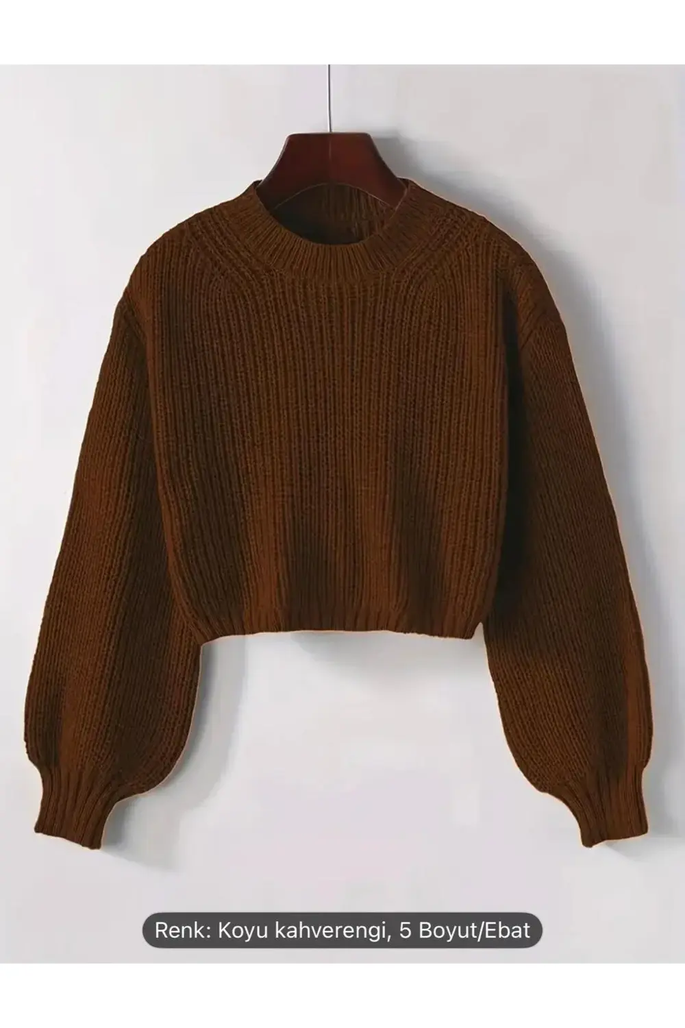 DGN'S SELANİK KALIN ÖRGÜLÜ BİSİKLET YAKA BALON KOL GÖRÜNÜMLÜ KADI