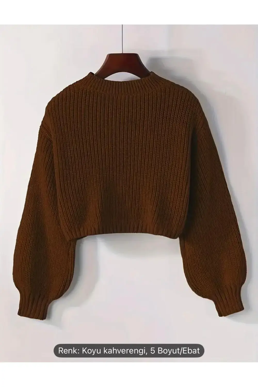 DGN'S SELANİK KALIN ÖRGÜLÜ BİSİKLET YAKA BALON KOL GÖRÜNÜMLÜ KADI