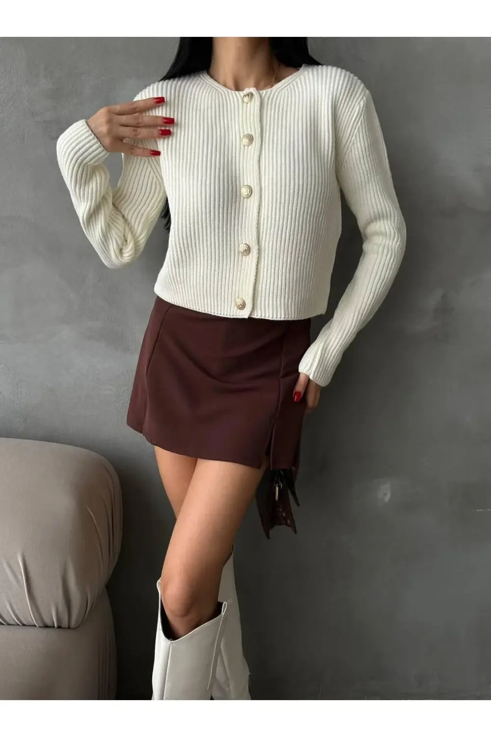 DGN'S ''TEACHER COLLECTİON'' KADIN DÜĞMELİ&FİTİLLİ HIRKA-ÇEKET