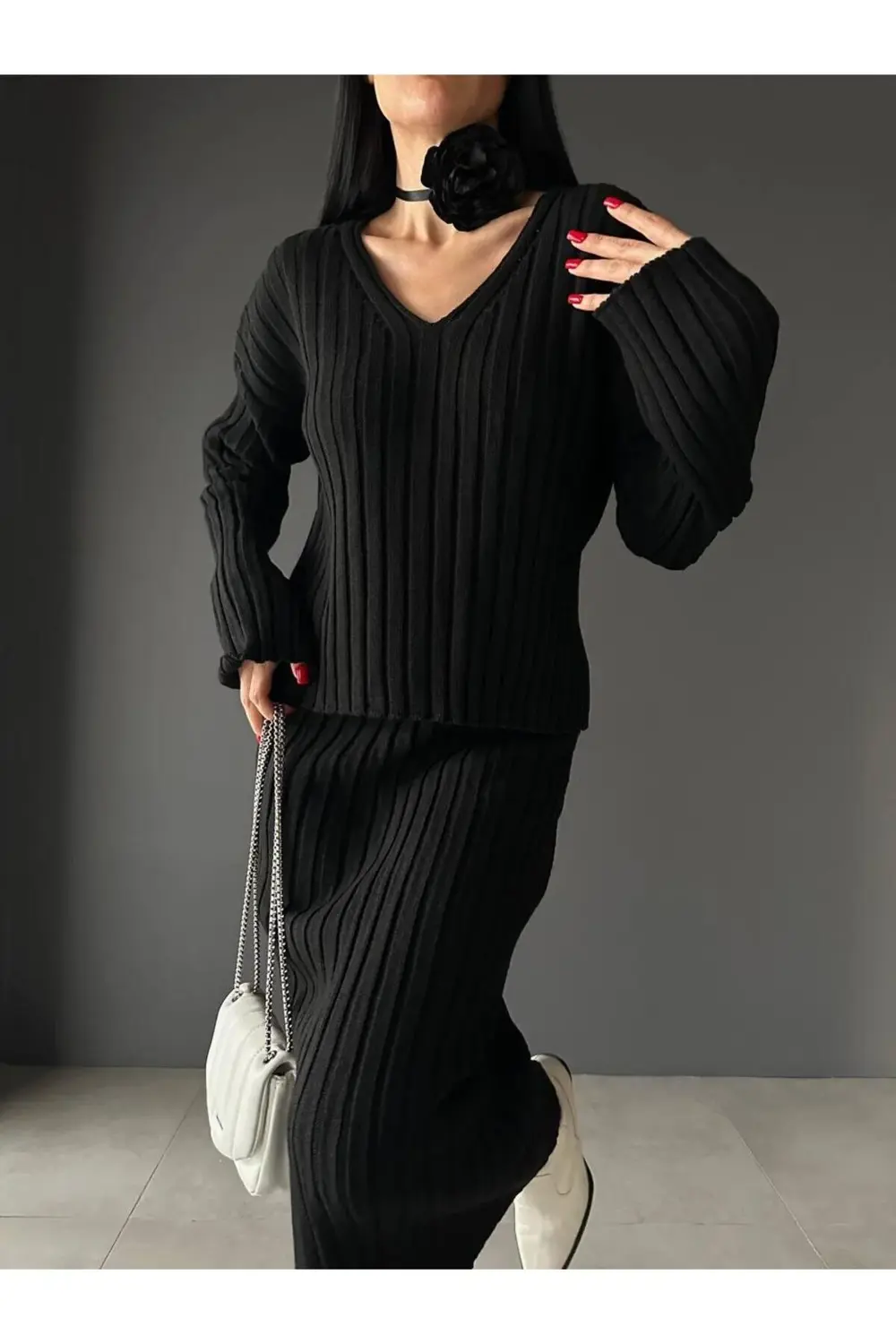 DGN'S ''TEACHER COLLECTİON'' YÜRÜTME YAKALI 2'Lİ KAZAK-ETEK TAKIM