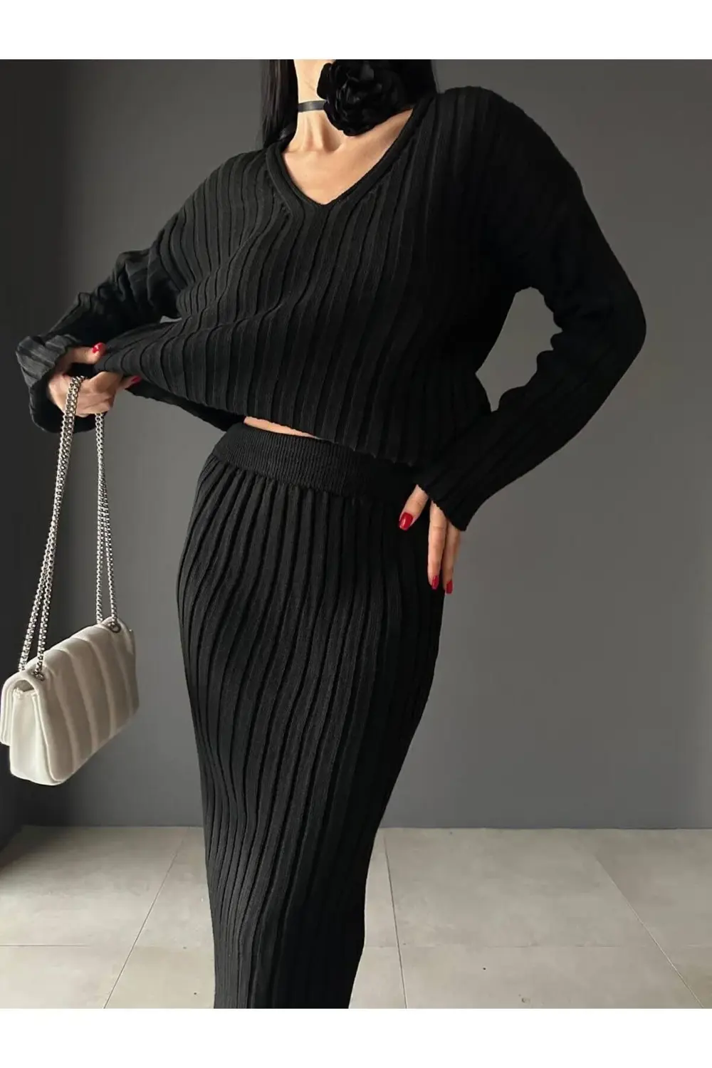 DGN'S ''TEACHER COLLECTİON'' YÜRÜTME YAKALI 2'Lİ KAZAK-ETEK TAKIM