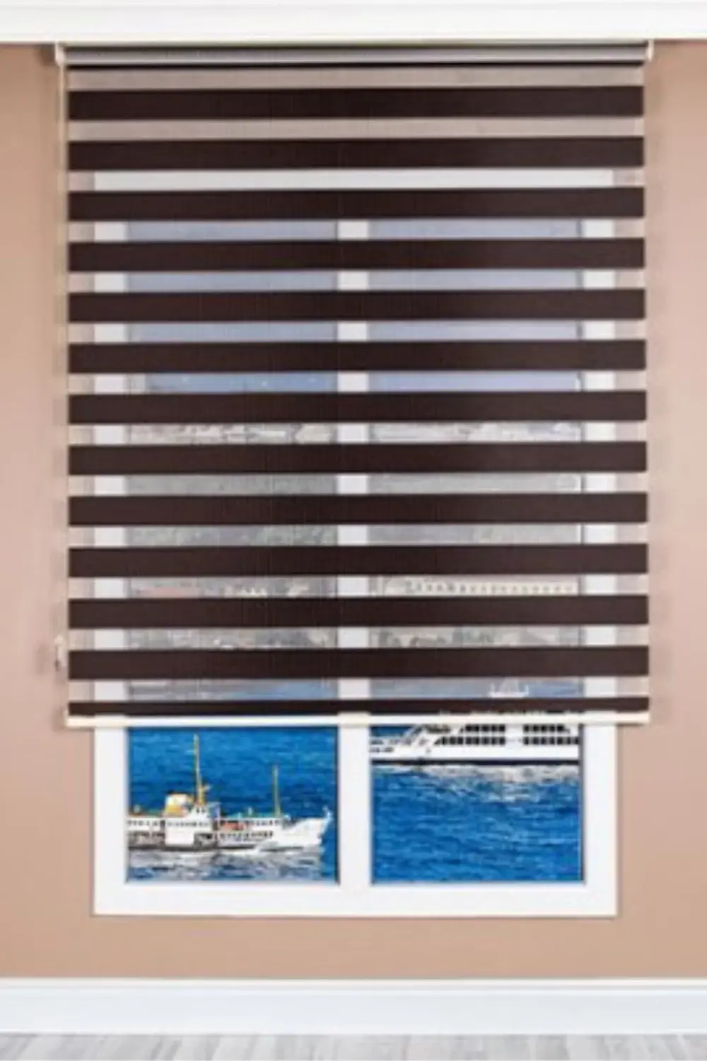 Dia Dekoratif Bambu Zebra Stor Perde Alüminyum Kasalı Yüksek Kali